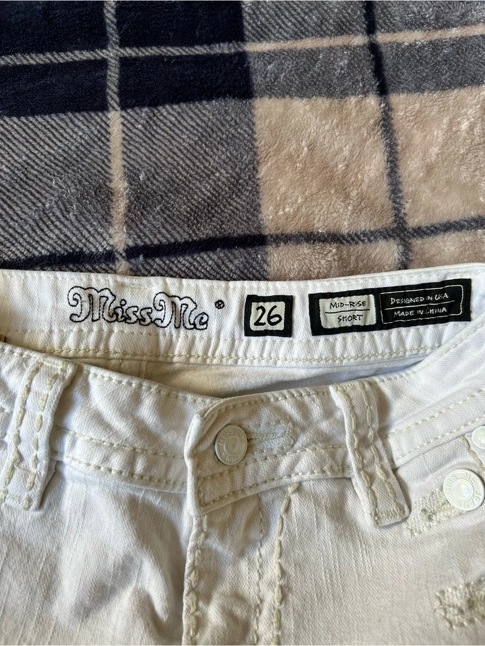 Miss Me White Denim Jean Shorts